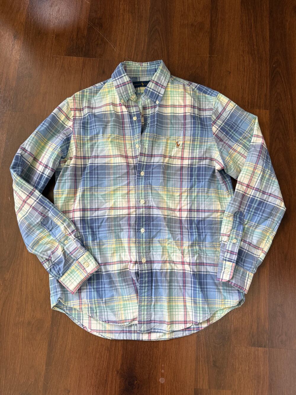 Ralph Lauren Men’s Cotton Plaid Long Sleeve Button Up Multicolor Sz M Preppy